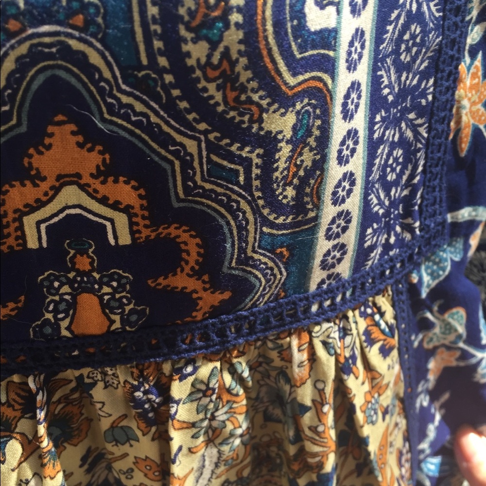 Coldwater Creek  babydoll  tunic dress cornflower blue floral flowy - Picture 7 of 9